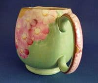 (Sold) Large Gray's Pottery Art Deco Pink and Green Floral Jug c1932