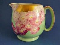 (Sold) Large Gray's Pottery Art Deco Pink and Green Floral Jug c1932