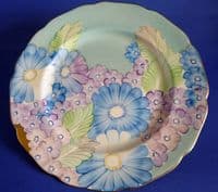 (Sold) Lovely Gray's Pottery Art Deco Floral Pattern A5252 Wall Plate c1936