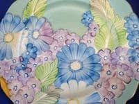 (Sold) Lovely Gray's Pottery Art Deco Floral Pattern A5252 Wall Plate c1936