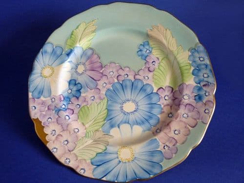 (Sold) Lovely Gray's Pottery Art Deco Floral Pattern A5252 Wall Plate c1936