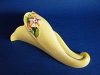 (Sold) Lovely Vintage Royal Winton Yellow 'Petunia' Wall Pocket c1945