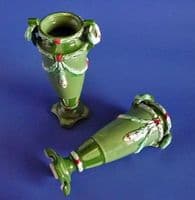 (Sold) Pair of Eichwald Majolica Secessionist Art Nouveau Vases c1910