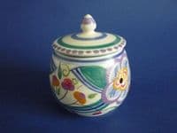 (Sold) Poole Pottery V Pattern 'Leo the Lion' Preserve Pot by Truda Carter c1935