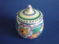 (Sold) Poole Pottery V Pattern 'Leo the Lion' Preserve Pot by Truda Carter c1935