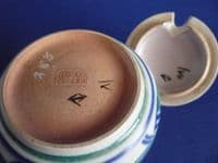 (Sold) Poole Pottery V Pattern 'Leo the Lion' Preserve Pot by Truda Carter c1935