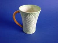(Sold) Rare Carlton Ware Green 'Flowers and Basket' Cocoa Mug c1938