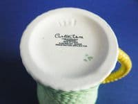 (Sold) Rare Carlton Ware Green 'Flowers and Basket' Cocoa Mug c1938