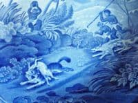 (Sold) Rare Spode Indian Sporting Series 'Chase After a Wolf' Soup Plate c1810