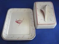 (Sold) Rare Susie Cooper Wood and Sons Wren Shape Cheese Dish c1935