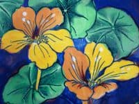(Sold) Rare Vintage Royal Doulton 'Nasturtium - Mottled Ground' Arnhem Tray D6325 c1950