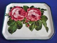 (Sold) Rare Wemyss Ware 'Cabbage Roses' Comb Tray c1900