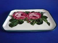 (Sold) Rare Wemyss Ware 'Cabbage Roses' Comb Tray c1900