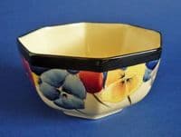 (Sold) Royal Doulton 'Pansies' Series Octagon Sugar Bowl D4049 c1930
