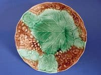 (Sold) Scottish Majolica 'Grape and Vine Leaf' Plate c1880