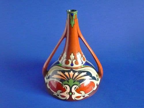 (Sold) Shelley Intarsio Two Handled Vase by Walter Slater c1911