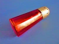 Antique Cranberry Glass Facet Cut Sugar Sifter c1890