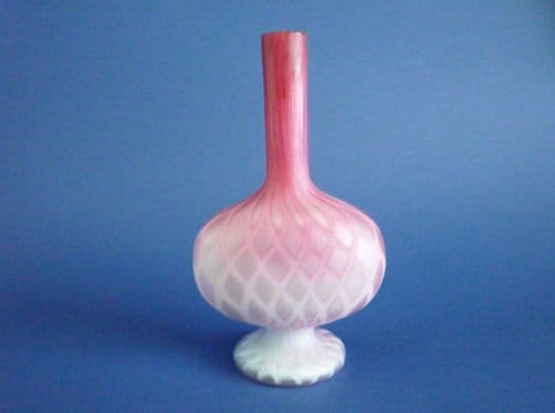 Antique Thomas Webb Cased Pink Satin Glass Vase c1880 (Sold)
