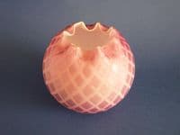 Antique Thomas Webb Cased Pink Satin Glass Vase c1885