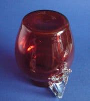 Antique Victorian Cranberry Glass Jug with Decorative Handle c1880
