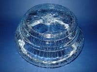 Art Deco Blue Ice Crackle Glass Bowl c1930