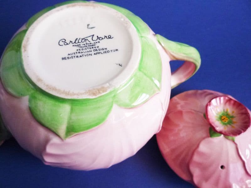 Beautiful Rare Carlton Ware Pink Buttercup Teapot c1936