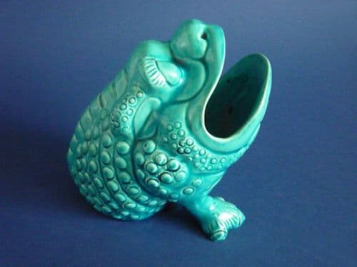 Burmantofts Faience Grotesque 'Toad' Spoon Warmer c1890 (Sold)