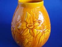 Burmantofts Yellow Faience 'Clematis' Vase c1885 (Sold))