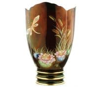 Carlton Ware 'Bullrushes and Dragonfly' Rouge Royale Vase c1950