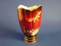 Carlton Ware 'Bullrushes and Dragonfly' Rouge Royale Vase c1950
