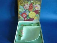 Carlton Ware Green 'Primula' Jam Dish and Spoon in Original Box c1939