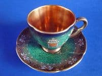 Carlton Ware 'New Mikado' Vert Royale Coffee Cup and Saucer c1950