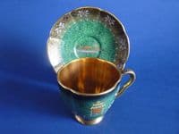 Carlton Ware 'New Mikado' Vert Royale Coffee Cup and Saucer c1950