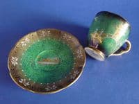 Carlton Ware 'New Mikado' Vert Royale Coffee Cup and Saucer c1950