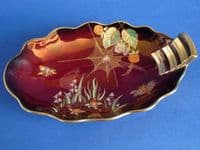 Carlton Ware 'Spider's Web' Rouge Royale Oval Tray c1950