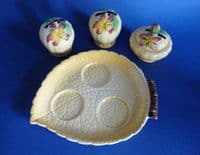 Carlton Ware Yellow 'Apple Blossom' Condiment Cruet and Stand c1938