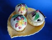 Carlton Ware Yellow 'Apple Blossom' Condiment Cruet and Stand c1938