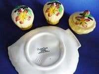 Carlton Ware Yellow 'Apple Blossom' Condiment Cruet and Stand c1938