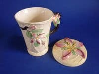 Carlton Ware Yellow 'Apple Blossom' Hot Chocolate Mug with Lid c1938