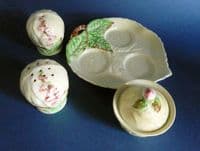 Carlton Ware Yellow 'Foxglove' Condiment Cruet and Stand c1939