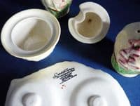 Carlton Ware Yellow 'Foxglove' Condiment Cruet and Stand c1939