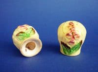 Carlton Ware Yellow 'Foxglove' Salt and Pepper Pots c1939