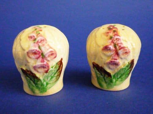 Carlton Ware Yellow 'Foxglove' Salt and Pepper Pots c1939