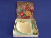 Carlton Ware Yellow 'Primula' Jam Dish and Spoon in Original Box c1939