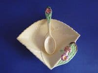 Carlton Ware Yellow 'Primula' Jam Dish and Spoon in Original Box c1939