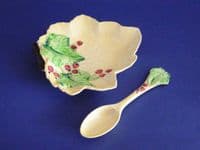 Carlton Ware Yellow 'Red Currant' Jam Dish and Spoon with Original Box c1938