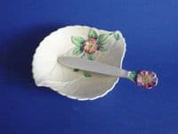 Carlton Ware Yellow 'Wild Rose' Butter Dish and Knife c1940