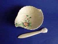 Carlton Ware Yellow 'Wild Rose' Butter Dish and Knife c1940