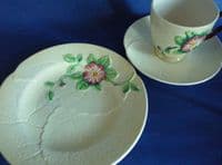 Carlton Ware Yellow 'Wild Rose' Cup, Saucer and Plate (Trio) c1939 #2