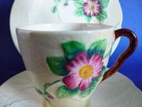 Carlton Ware Yellow 'Wild Rose' Cup, Saucer and Plate (Trio) c1939 #2